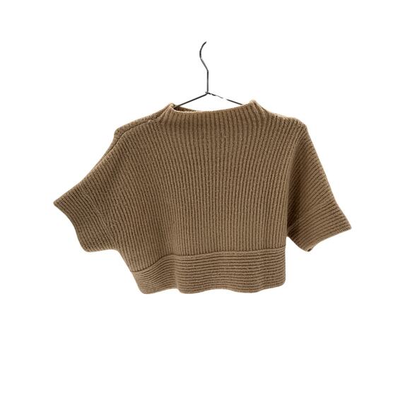 L'Academie 'Aurela' Tan Acrylic Mock Neck Pullover Size XS - Picture 2 of 4